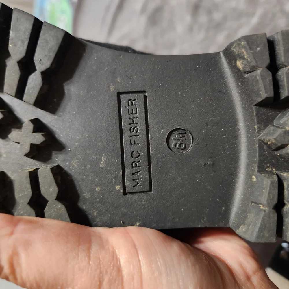 Marc Fisher Black and Cream Winter Boots with Cozy Lining - Picture 8 of 8